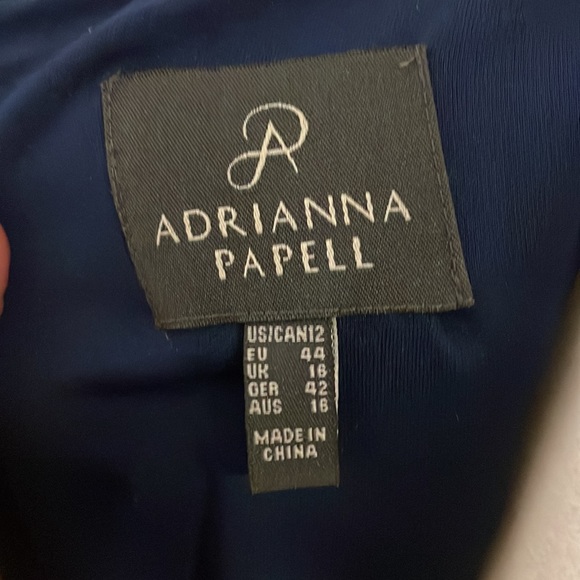 Adrianna Papell Formal Blue Cocktail Dress Tulle and Beadwork Size  12 - Picture 10 of 10